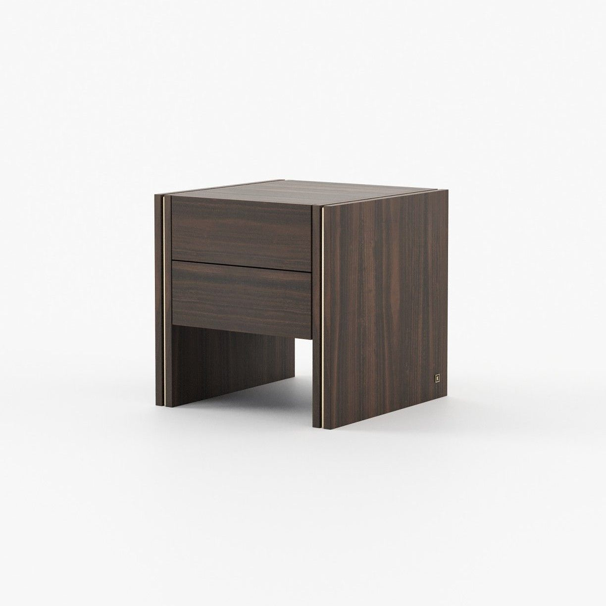 Laskasas MUCALA Bedside Cabinet & Table Smoked Eucalyptus Veneer Matte - Araco Interiors
