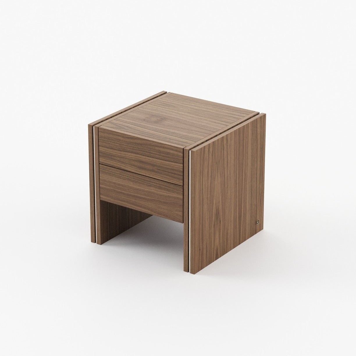 Laskasas MUCALA Bedside Cabinet & Table Walnut Veneer Matte - Araco Interiors