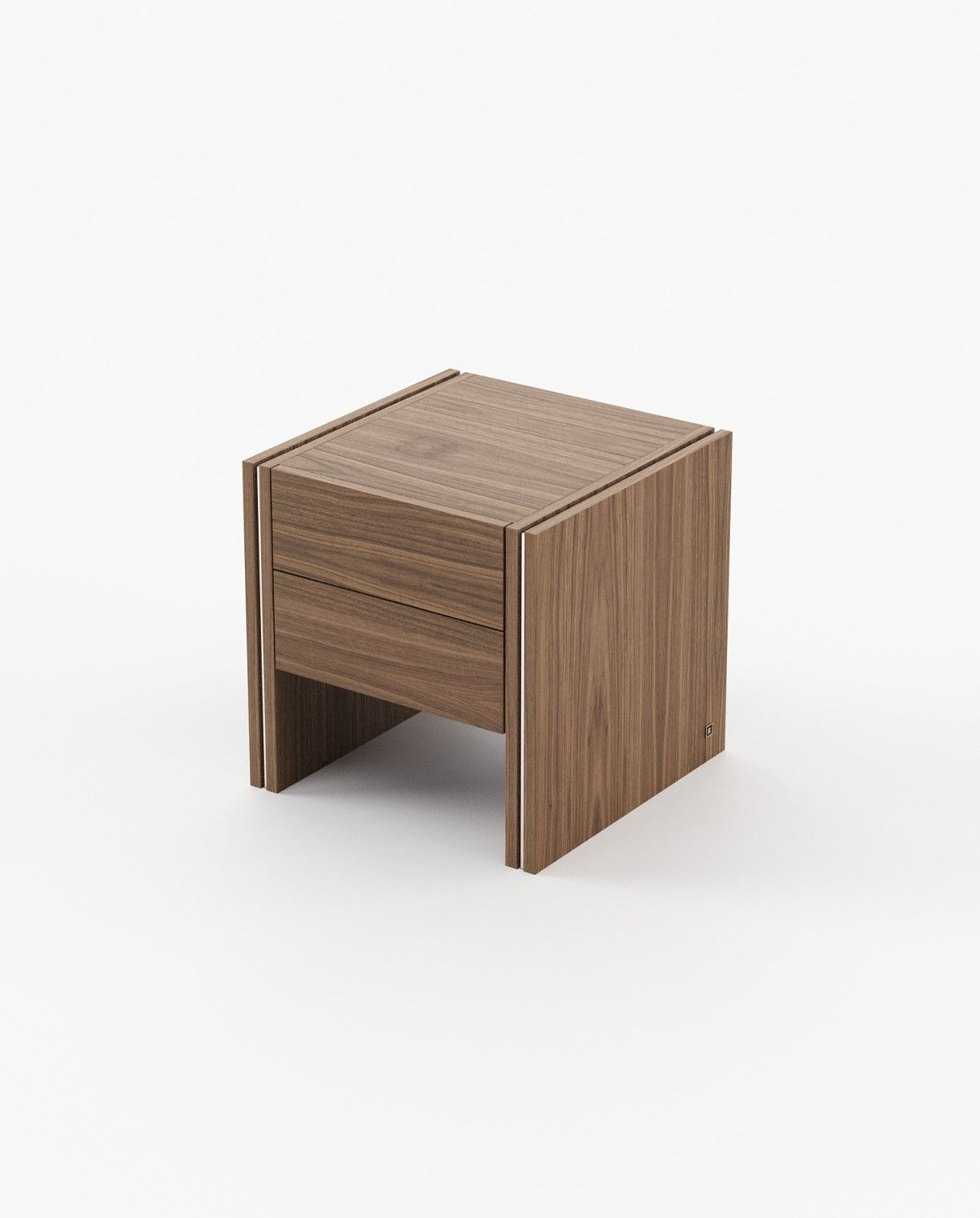 Laskasas MUCALA Bedside Cabinet & Table Walnut Veneer Matte - Araco Interiors