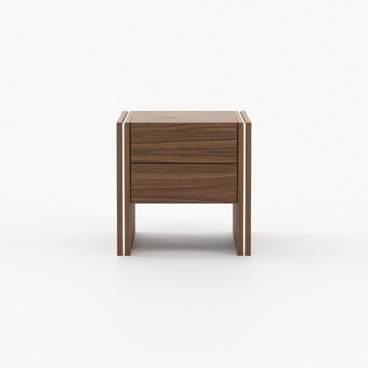 Laskasas MUCALA Bedside Cabinet & Table Walnut Veneer Matte - Araco Interiors