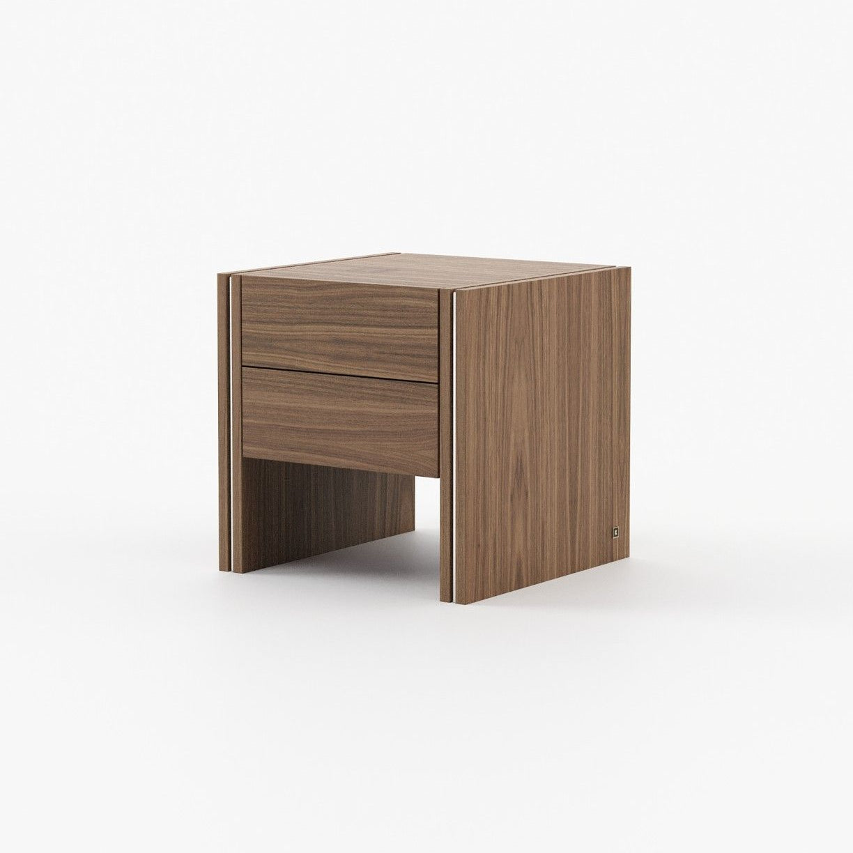 Laskasas MUCALA Bedside Cabinet & Table Walnut Veneer Matte - Araco Interiors