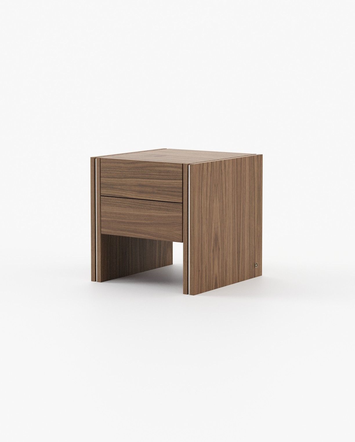 Laskasas MUCALA Bedside Cabinet & Table Walnut Veneer Matte - Araco Interiors