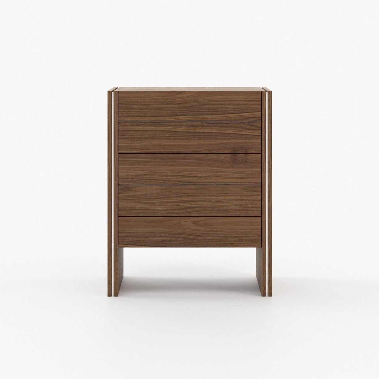 Laskasas MUCALA Tallboy Chest of Drawers Walnut Veneer Matte - Araco Interiors