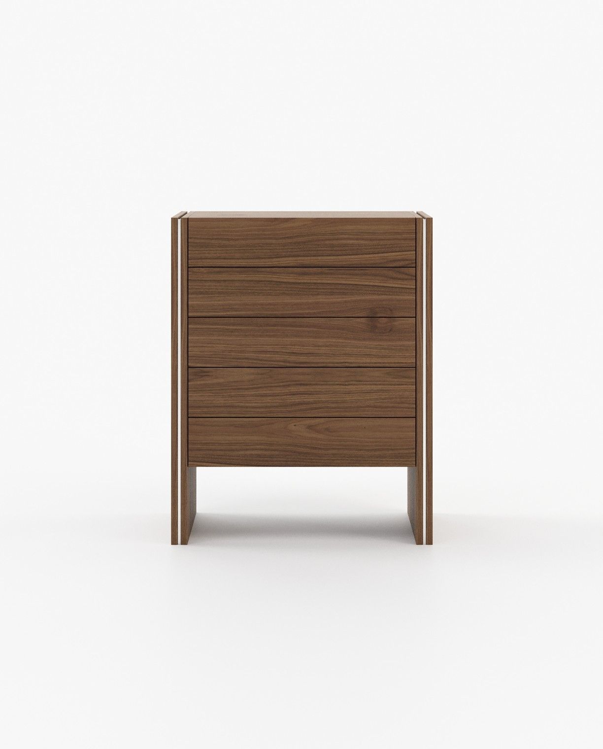 Laskasas MUCALA Tallboy Chest of Drawers Walnut Veneer Matte - Araco Interiors