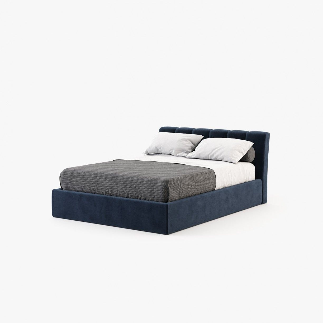 Laskasas NORMA Bed & Headboard Vienna Deep Blue - Araco Interiors
