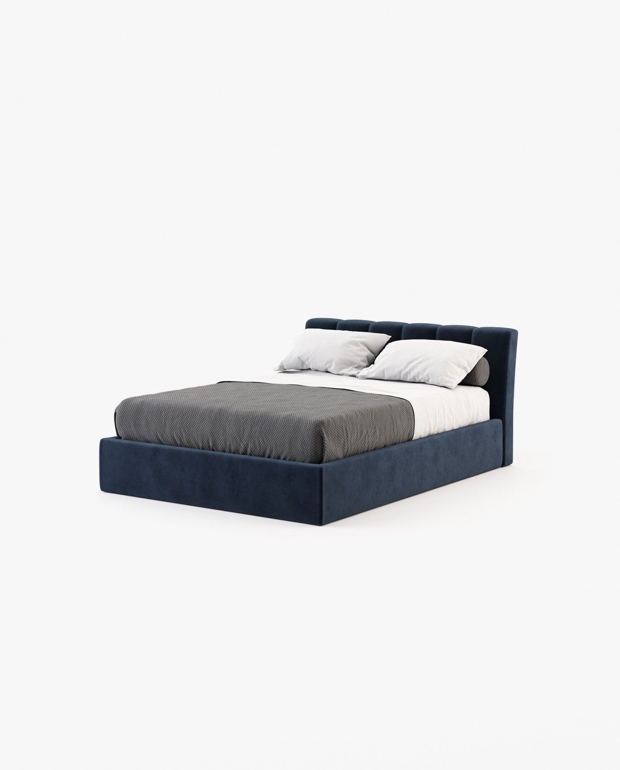 Laskasas NORMA Bed & Headboard Vienna Deep Blue - Araco Interiors