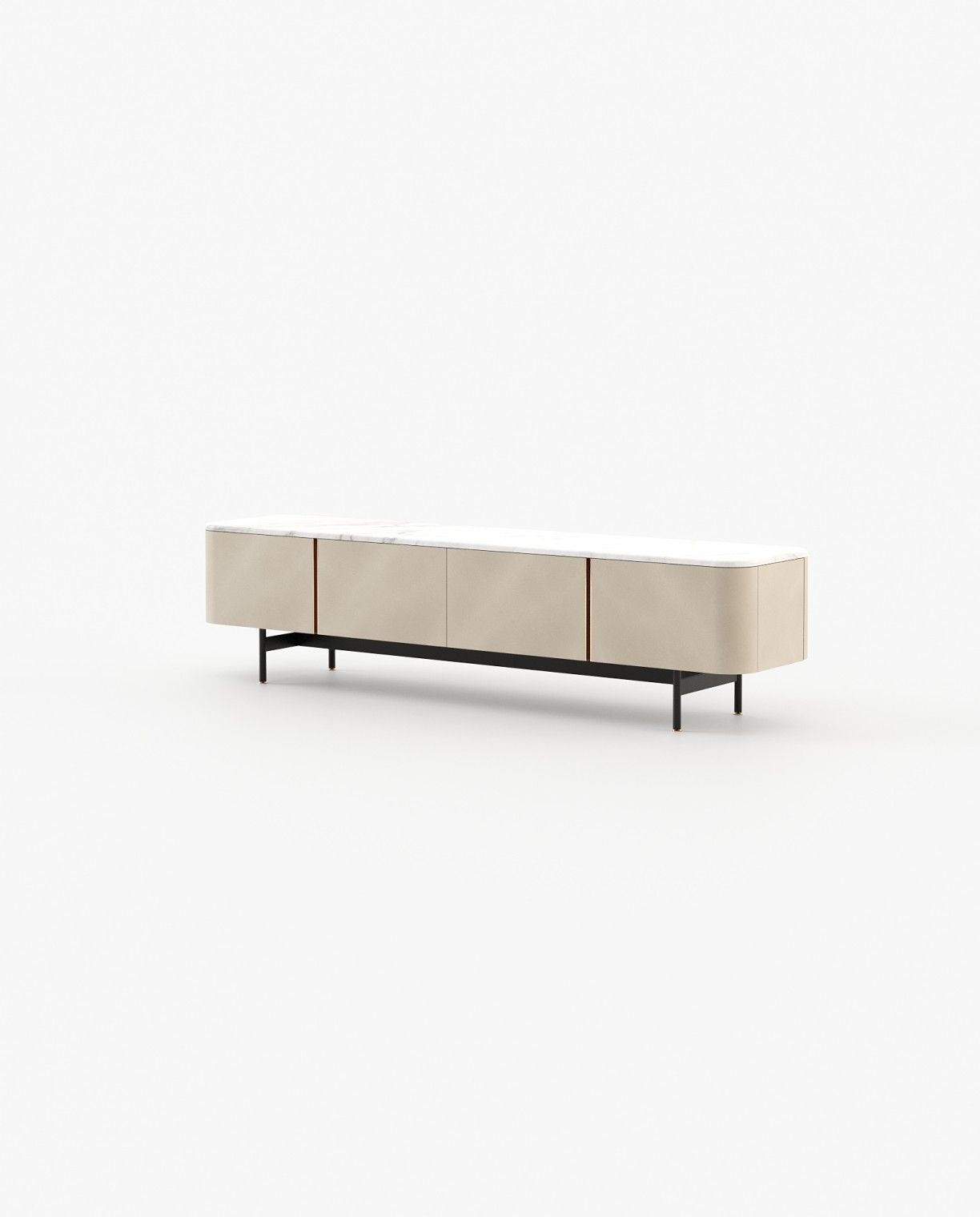Laskasas NORMAN Media Unit Seoul Sand leather - Araco Interiors