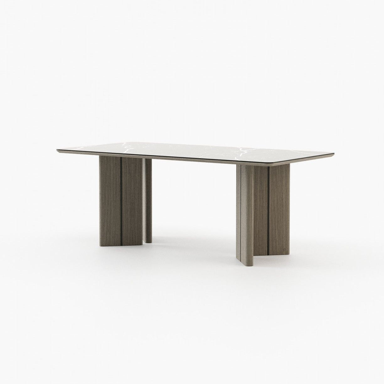 Laskasas PONZA Dining & Bar Table Aged Oak Veneer Matte - Araco Interiors