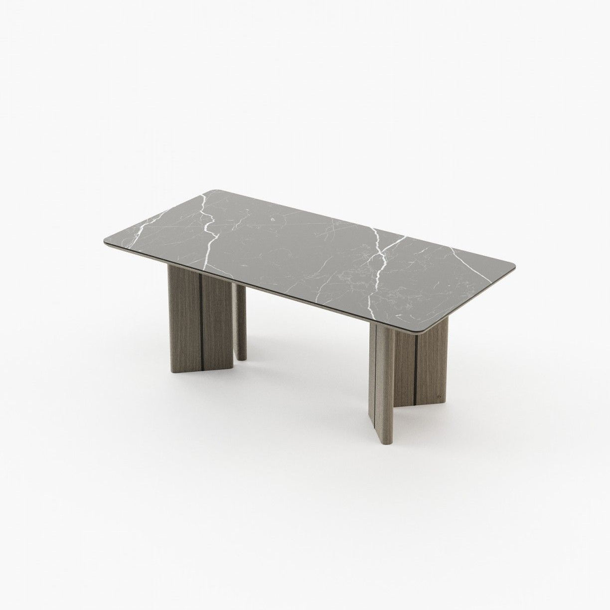 Laskasas PONZA Dining & Bar Table Aged Oak Veneer Matte - Araco Interiors