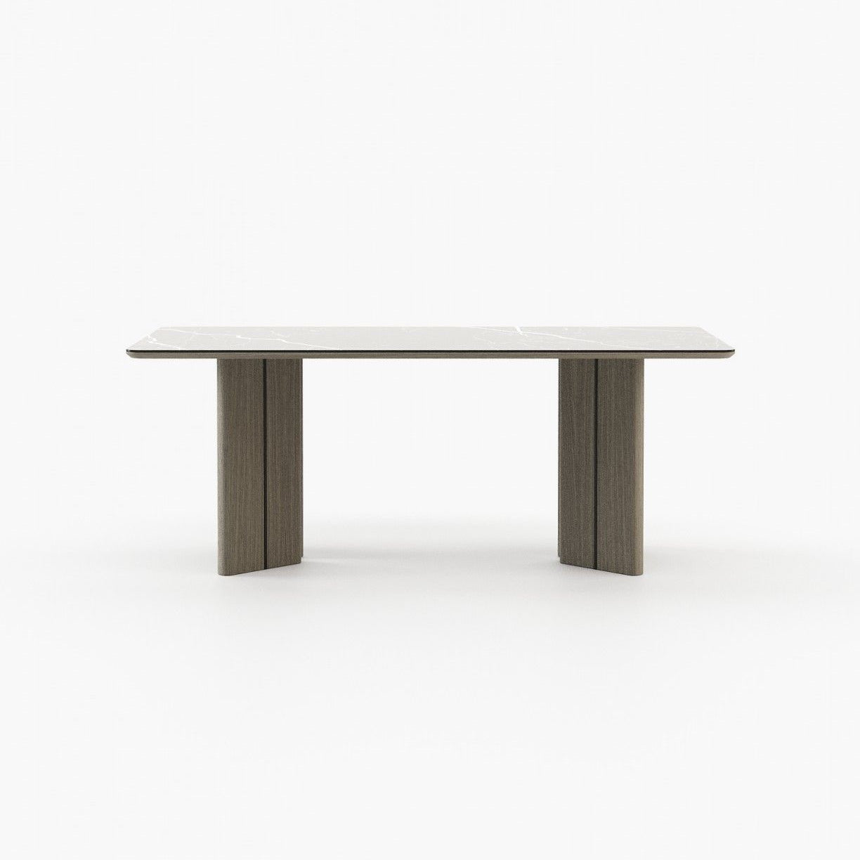 Laskasas PONZA Dining & Bar Table Aged Oak Veneer Matte - Araco Interiors