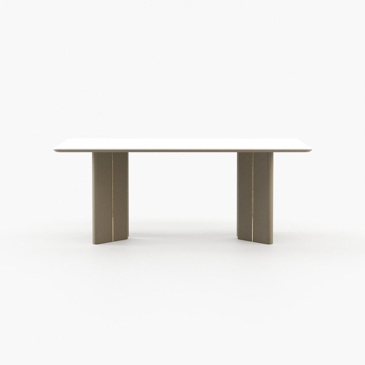 Laskasas PONZA Dining & Bar Table Beige Grey Lacquer Matte - Araco Interiors