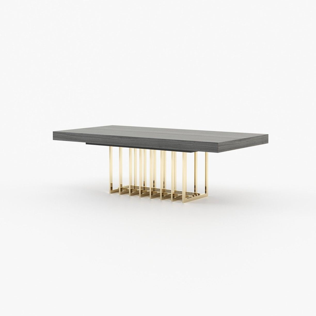 Laskasas PRESTIGE fixed Dining & Bar Table Grey Eucalyptus Veneer Matte - Araco Interiors