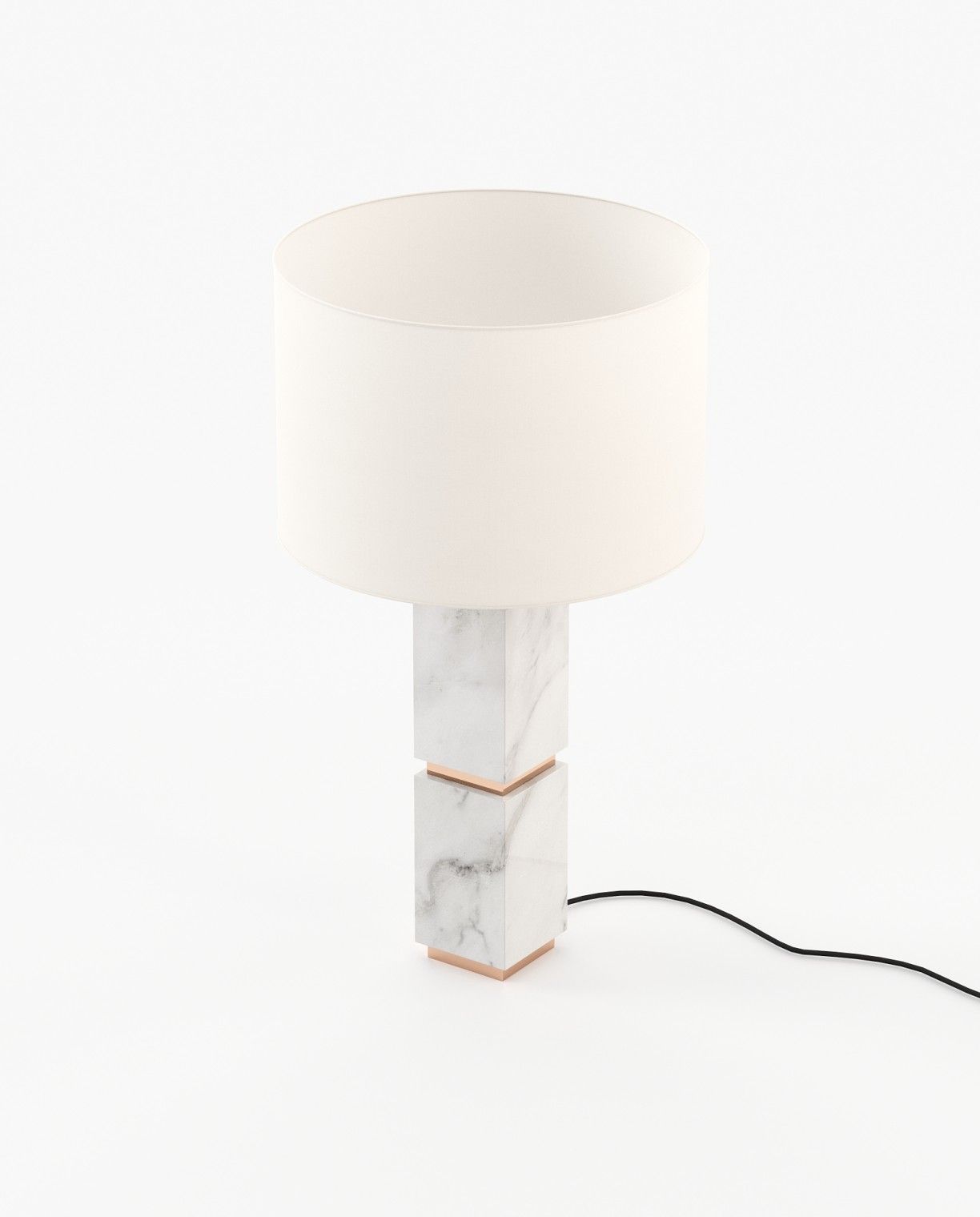 Laskasas QUENTIN Table & Desk Lamp Carrara Marble - Araco Interiors