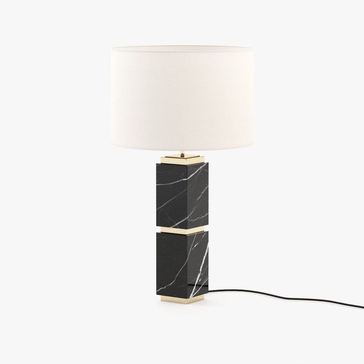 Laskasas QUENTIN Table & Desk Lamp Nero Marquina Polished Marble - Araco Interiors