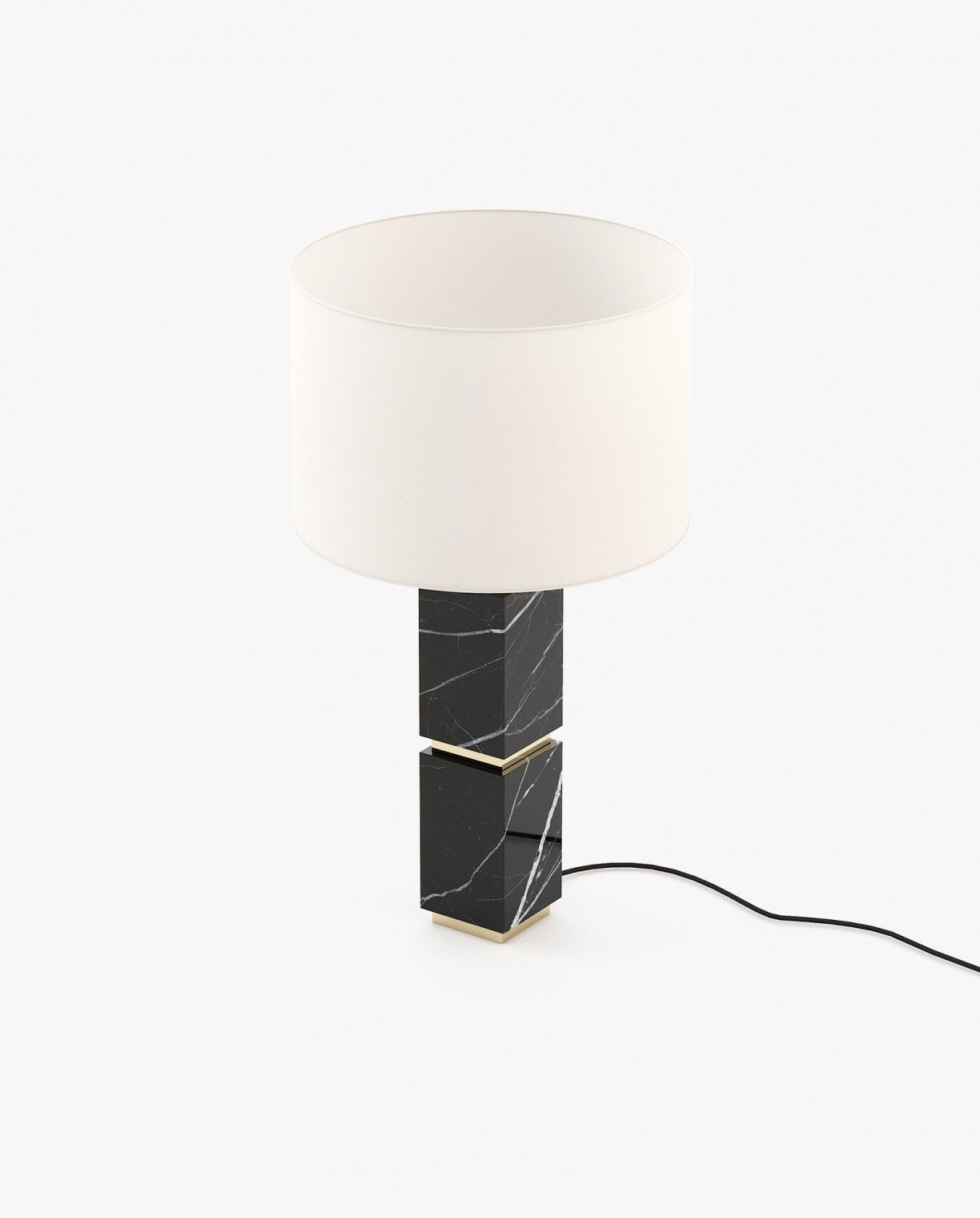 Laskasas QUENTIN Table & Desk Lamp Nero Marquina Polished Marble - Araco Interiors