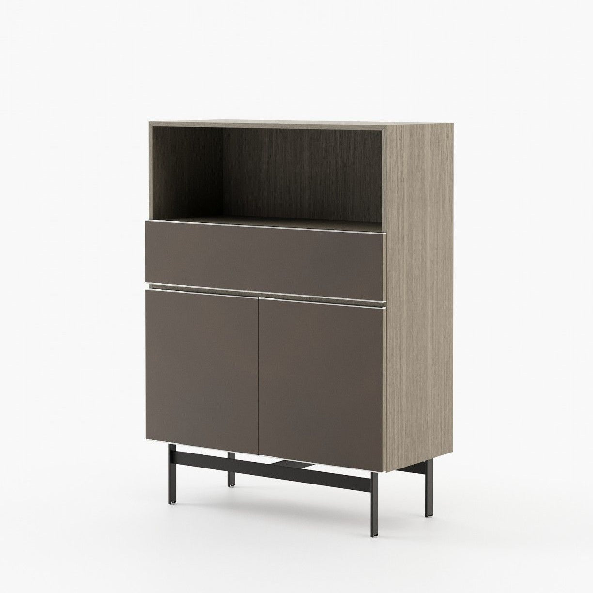 Laskasas RALPH Bar Cabinet Aged Oak Veneer Matte - Araco Interiors
