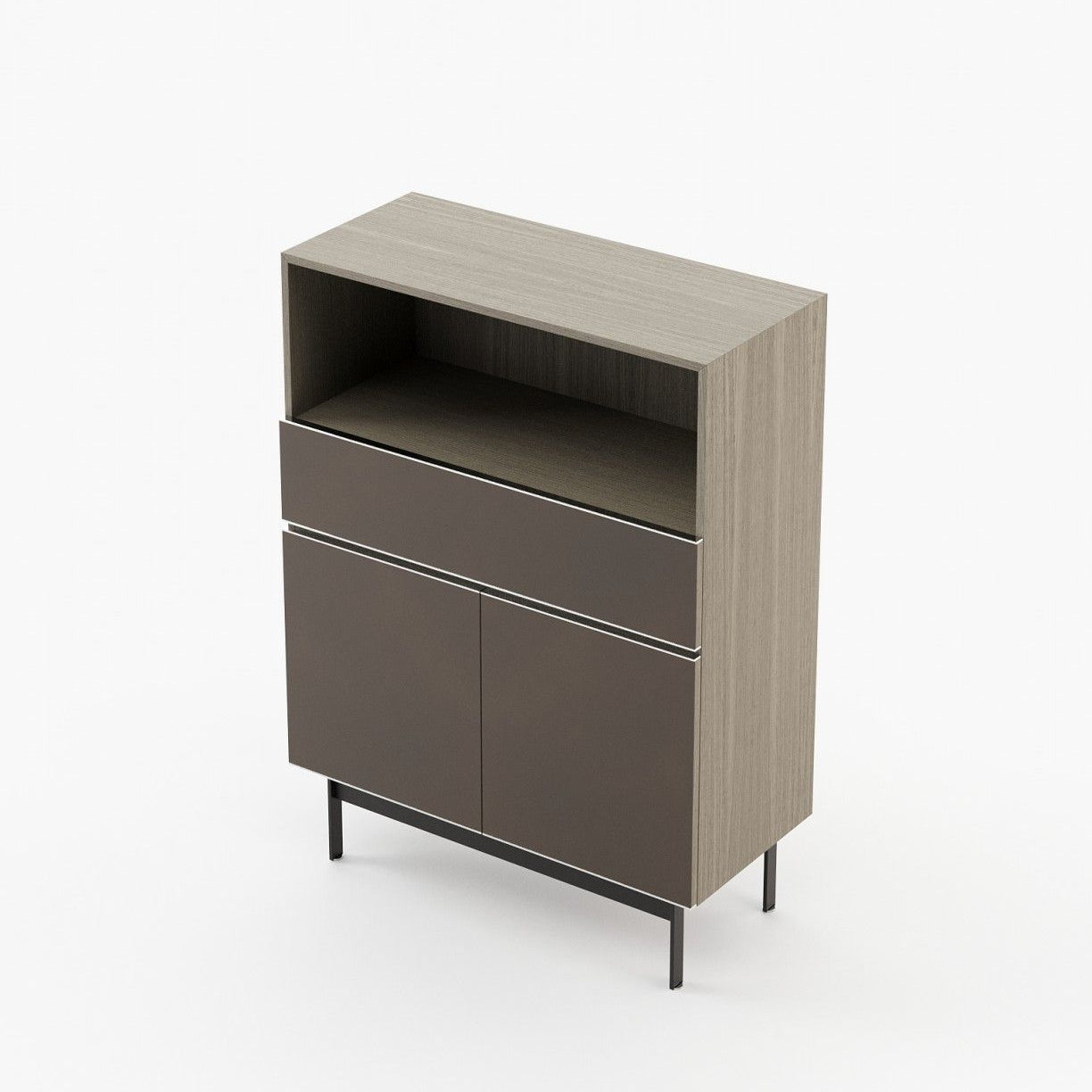 Laskasas RALPH Bar Cabinet Aged Oak Veneer Matte - Araco Interiors