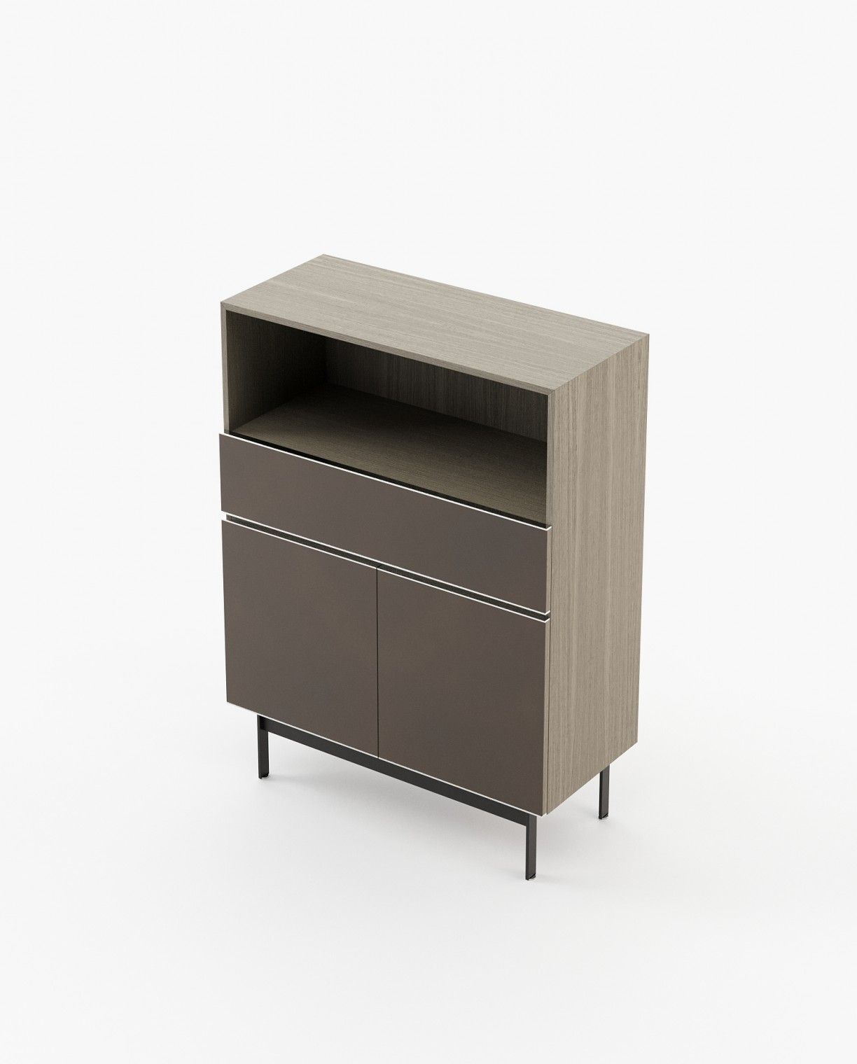 Laskasas RALPH Bar Cabinet Aged Oak Veneer Matte - Araco Interiors