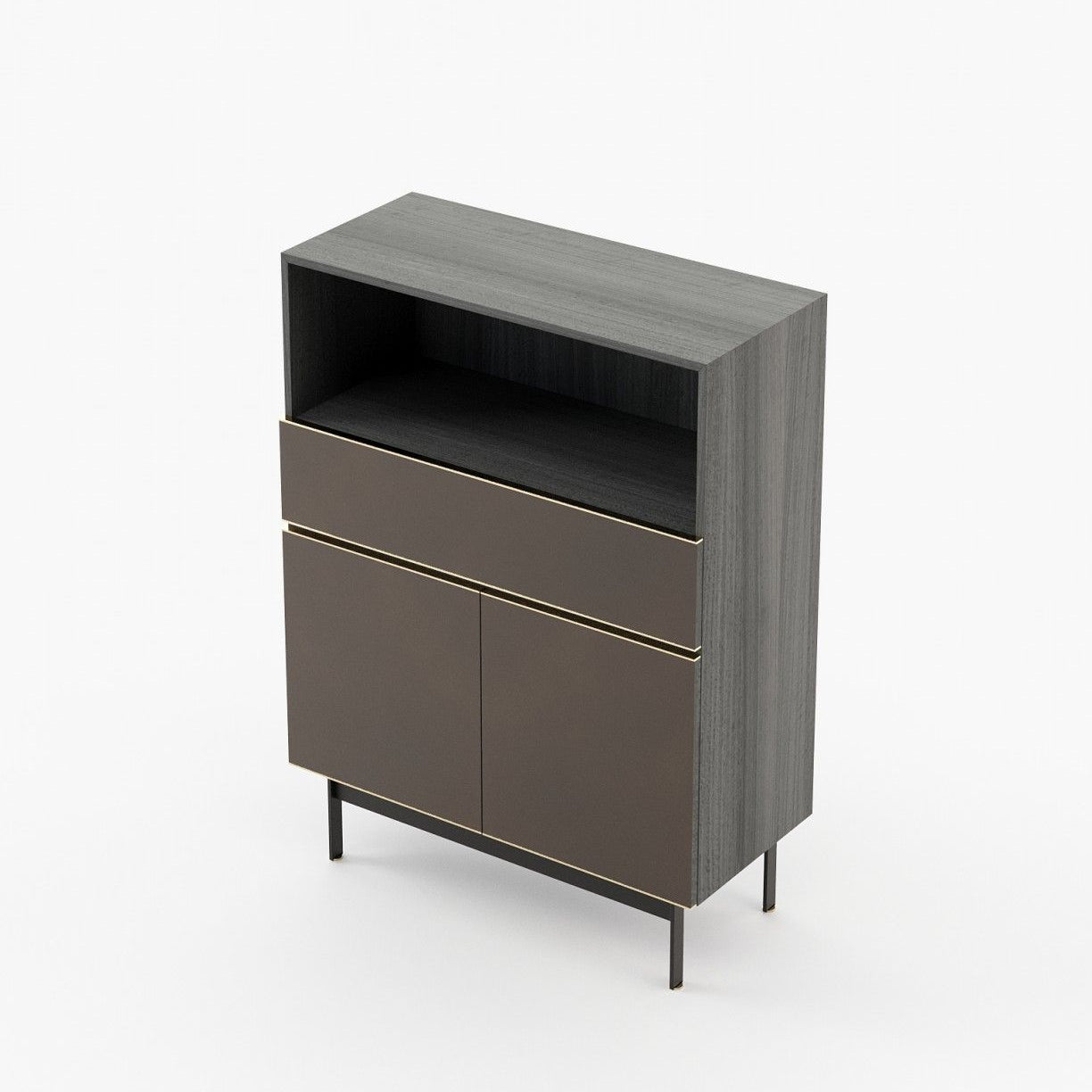 Laskasas RALPH Bar Cabinet Grey Eucalyptus Veneer Matte - Araco Interiors