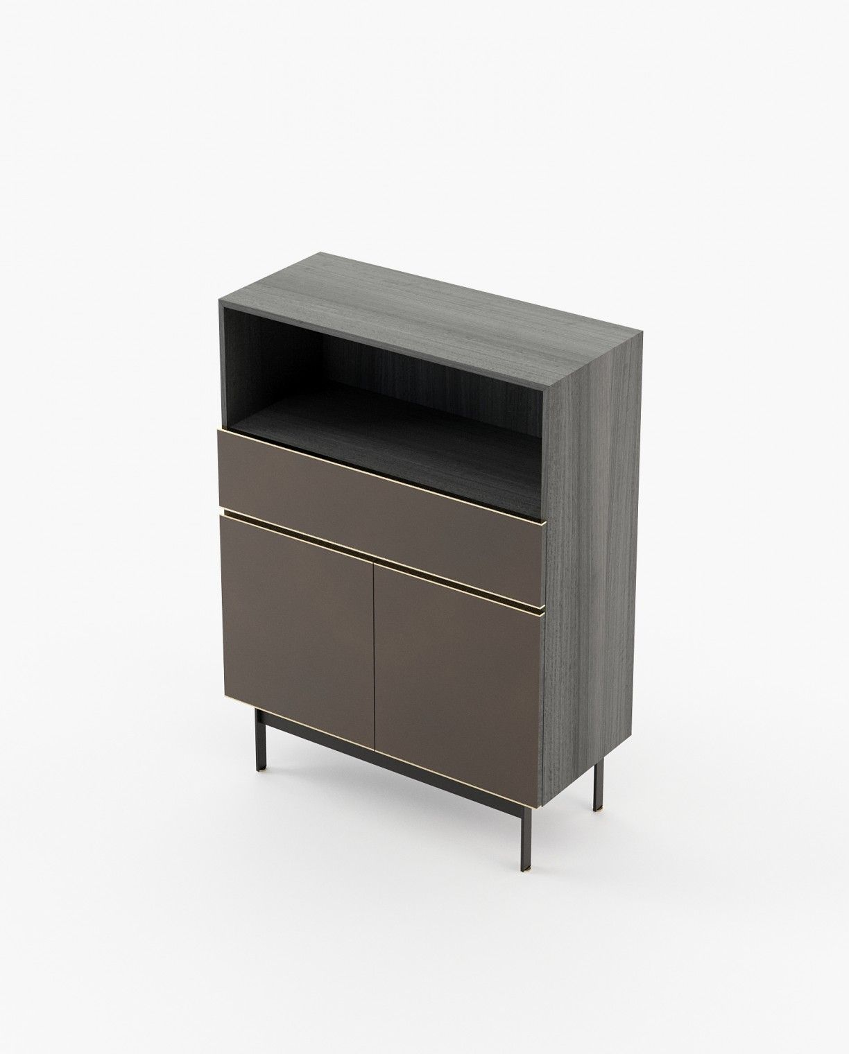 Laskasas RALPH Bar Cabinet Grey Eucalyptus Veneer Matte - Araco Interiors