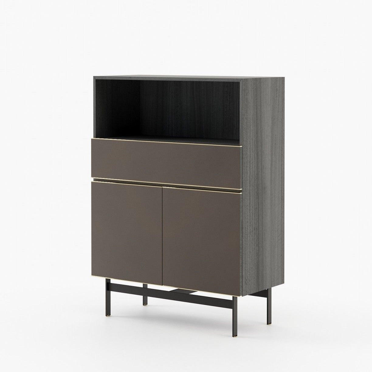 Laskasas RALPH Bar Cabinet Grey Eucalyptus Veneer Matte - Araco Interiors