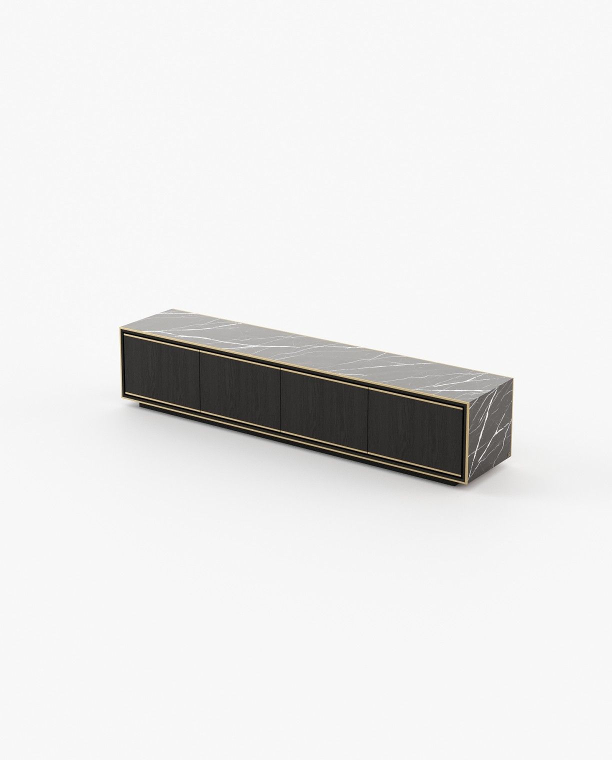 Laskasas RICK Media Unit Nero Marquina Polished Marble - Araco Interiors