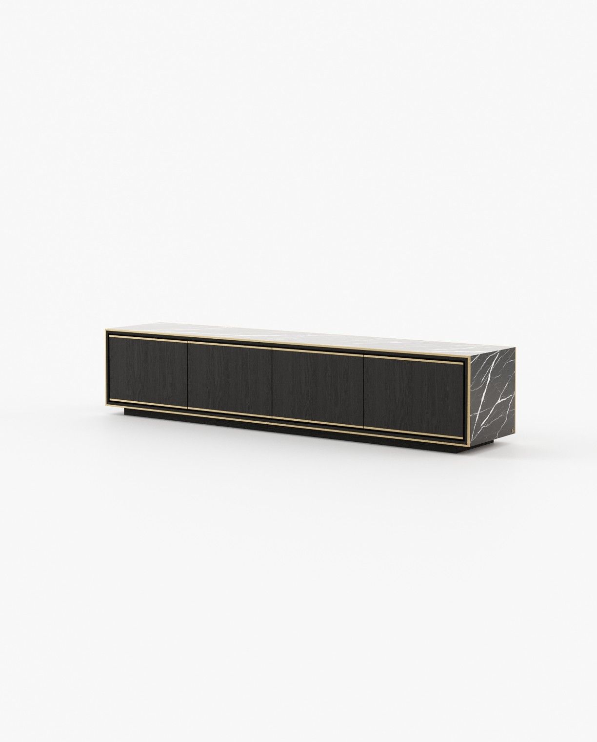 Laskasas RICK Media Unit Nero Marquina Polished Marble - Araco Interiors