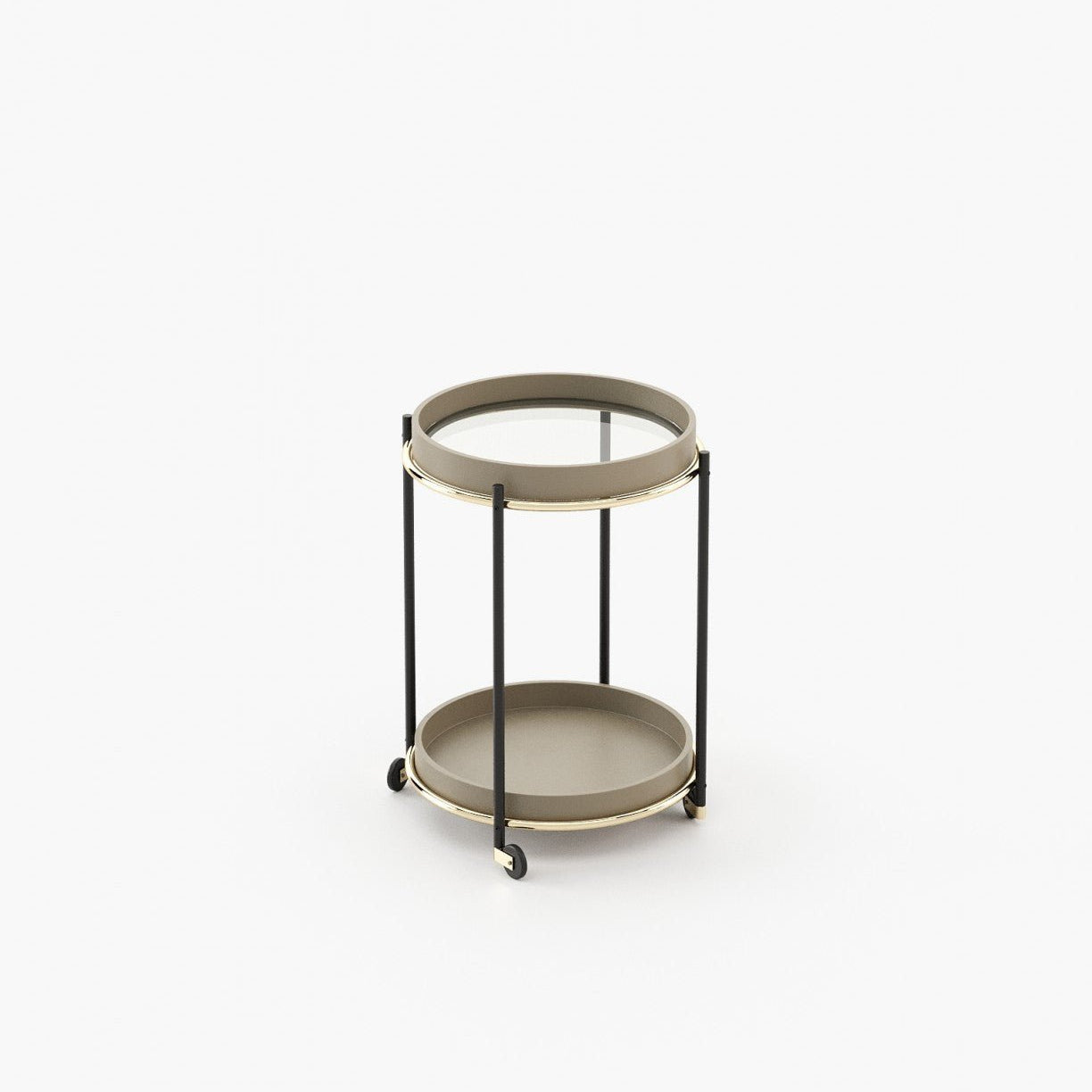 Laskasas RILEY Nest & Side Table Beige Grey Lacquer Matte - Araco Interiors