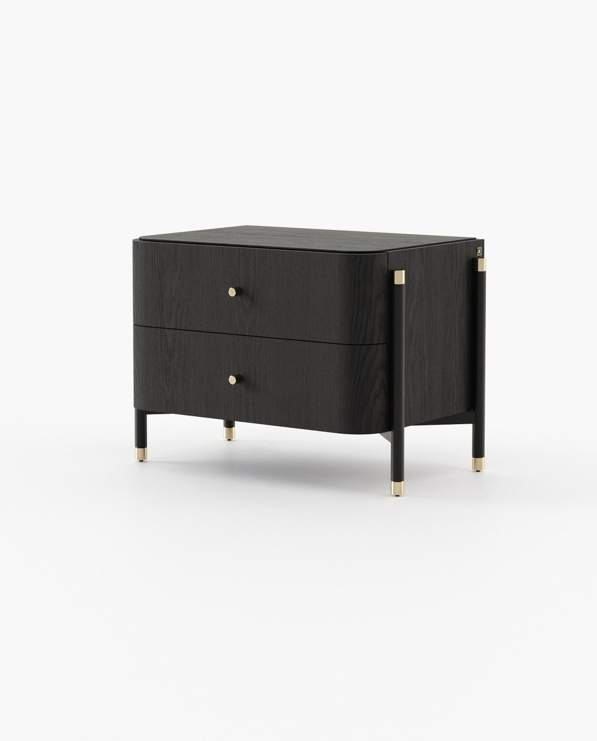 Laskasas ROSIE Bedside Cabinet & Table Black Ash Veneer Matte - Araco Interiors