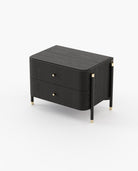 Laskasas ROSIE Bedside Cabinet & Table Black Ash Veneer Matte - Araco Interiors