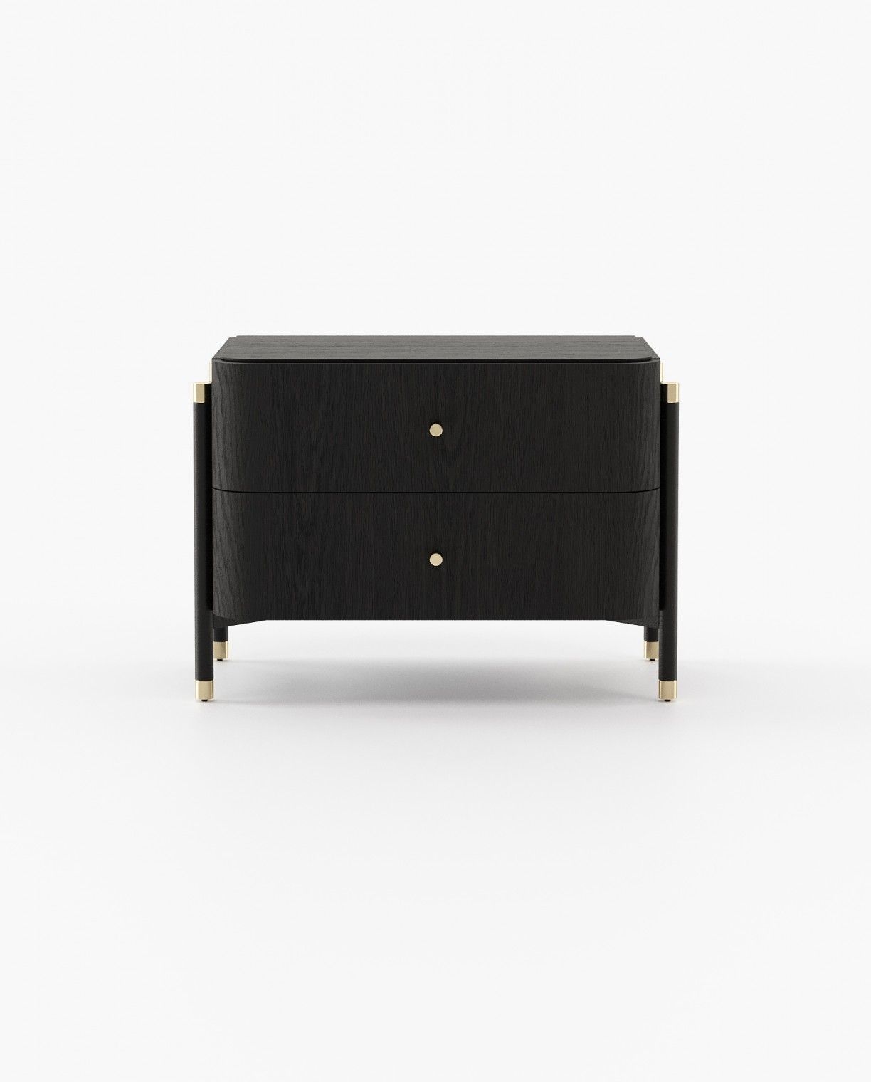 Laskasas ROSIE Bedside Cabinet & Table Black Ash Veneer Matte - Araco Interiors