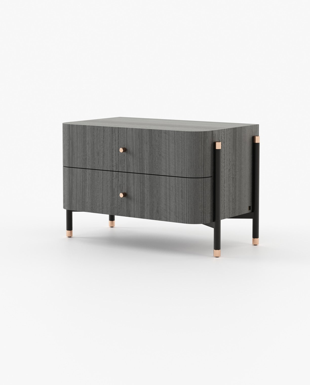 Laskasas ROSIE Bedside Cabinet & Table Grey Eucalyptus Veneer Matte - Araco Interiors