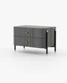 Laskasas ROSIE Bedside Cabinet & Table Grey Eucalyptus Veneer Matte - Araco Interiors