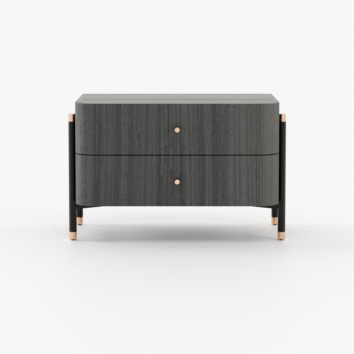 Laskasas ROSIE Bedside Cabinet & Table Grey Eucalyptus Veneer Matte - Araco Interiors