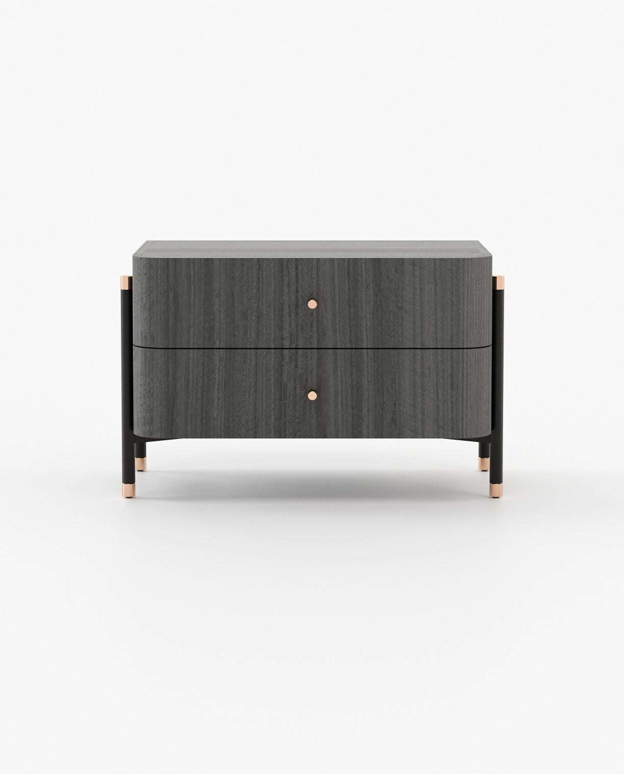Laskasas ROSIE Bedside Cabinet & Table Grey Eucalyptus Veneer Matte - Araco Interiors