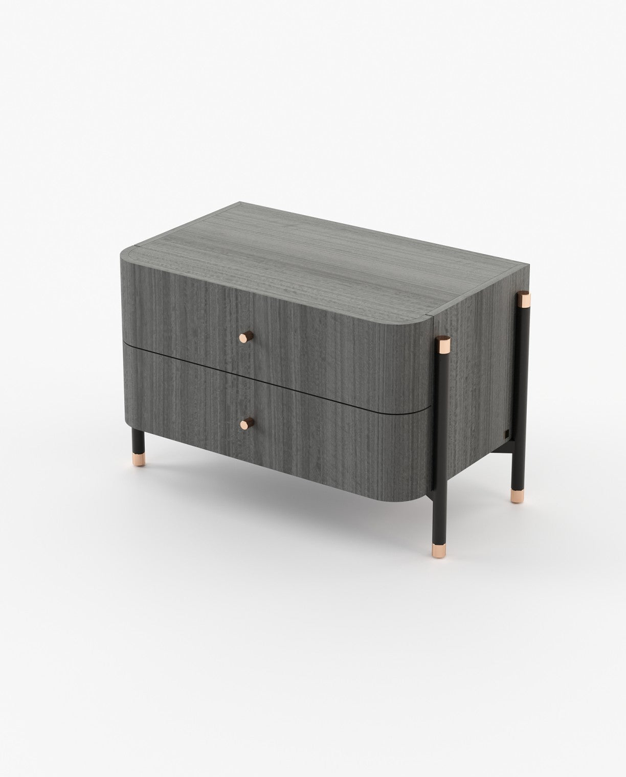 Laskasas ROSIE Bedside Cabinet & Table Grey Eucalyptus Veneer Matte - Araco Interiors