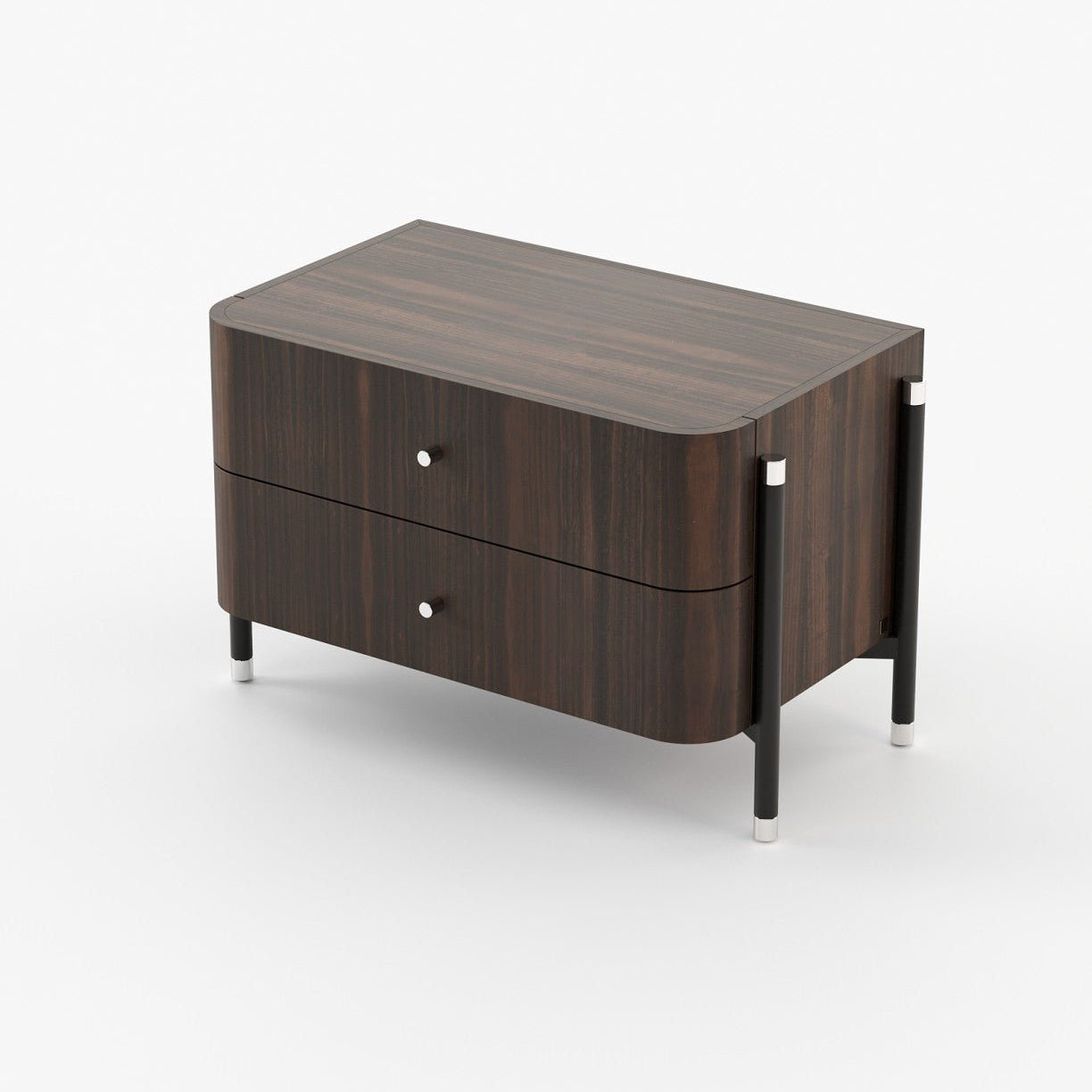 Laskasas ROSIE Bedside Cabinet & Table Smoked Eucalyptus Veneer Matte - Araco Interiors