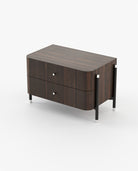 Laskasas ROSIE Bedside Cabinet & Table Smoked Eucalyptus Veneer Matte - Araco Interiors