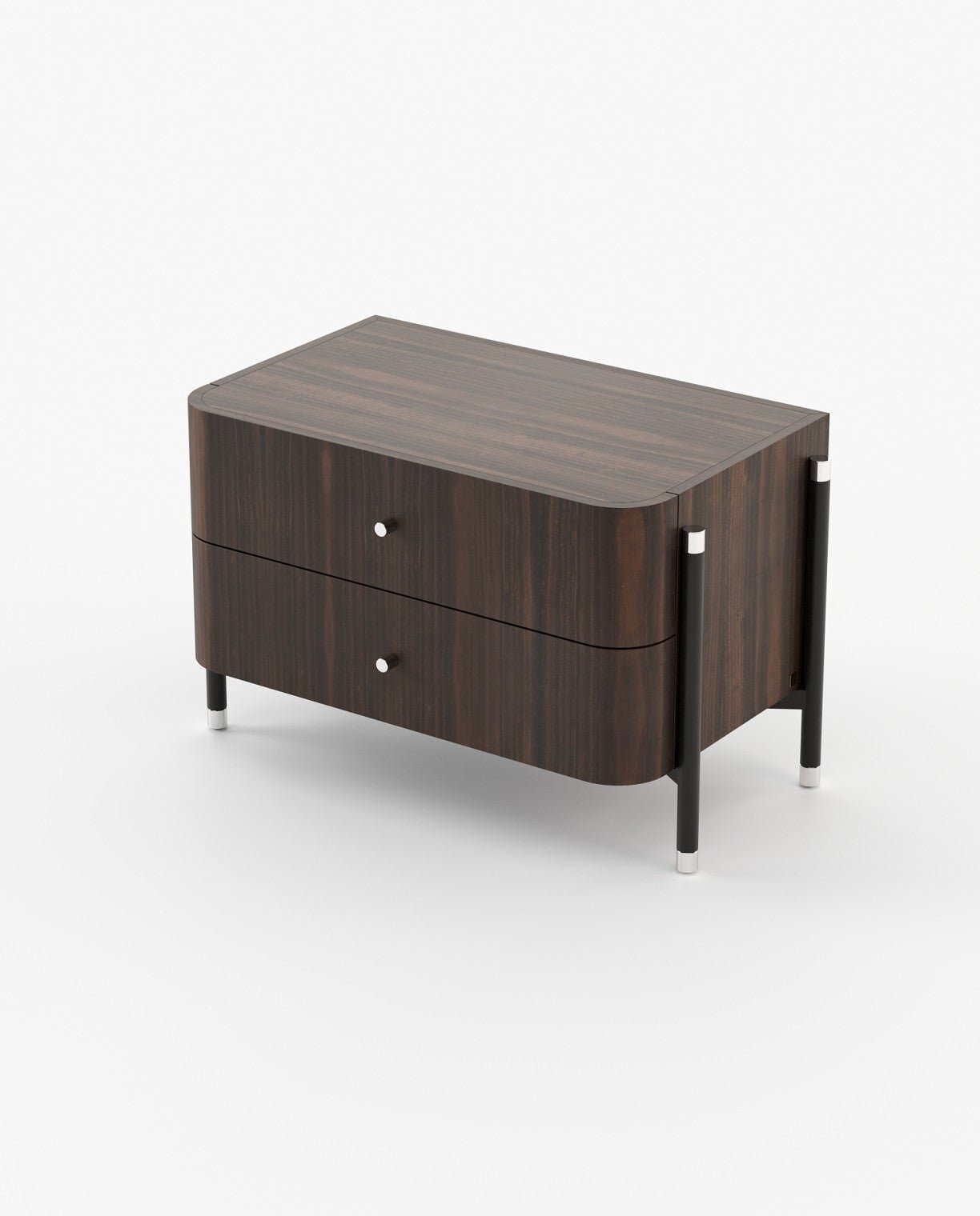 Laskasas ROSIE Bedside Cabinet & Table Smoked Eucalyptus Veneer Matte - Araco Interiors