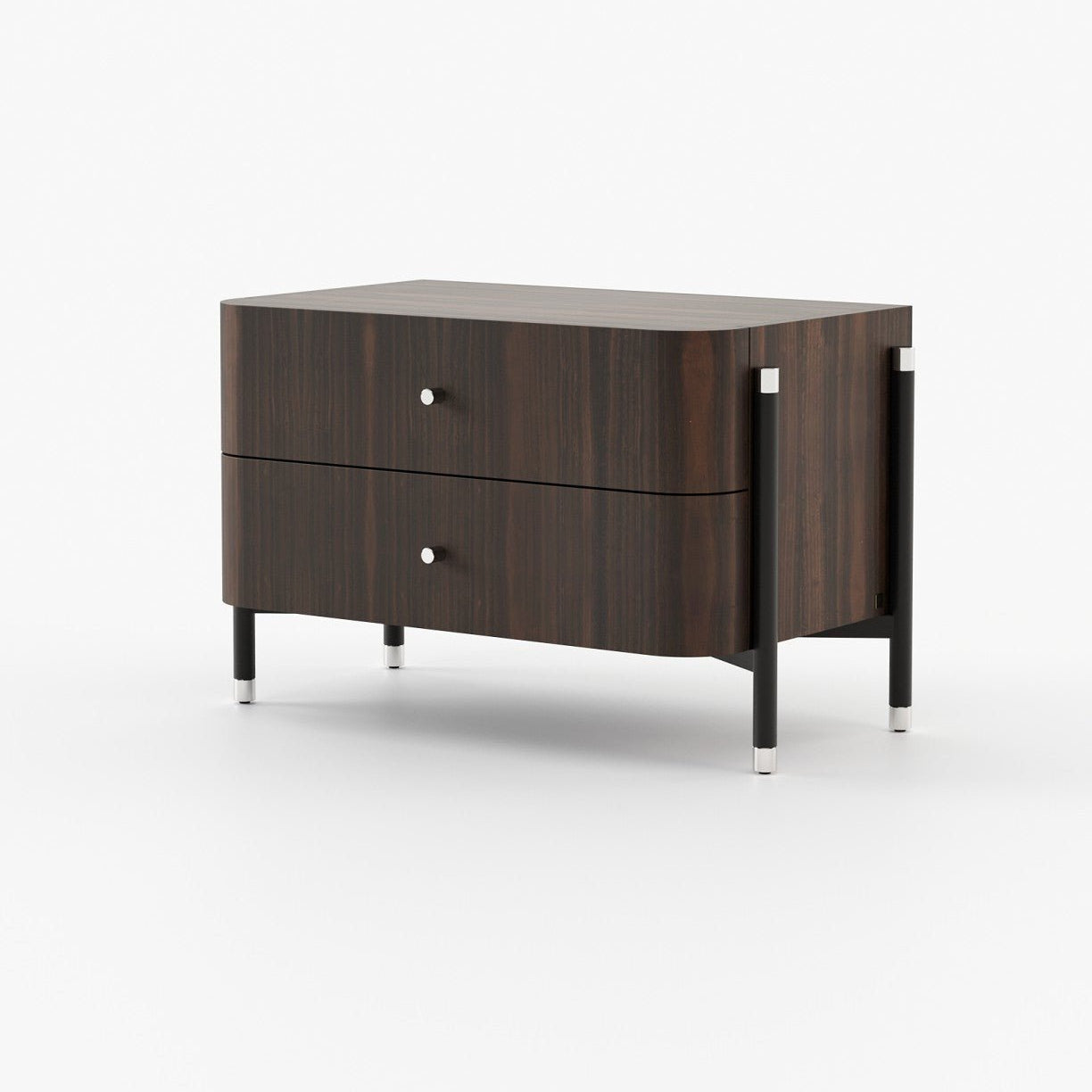 Laskasas ROSIE Bedside Cabinet & Table Smoked Eucalyptus Veneer Matte - Araco Interiors