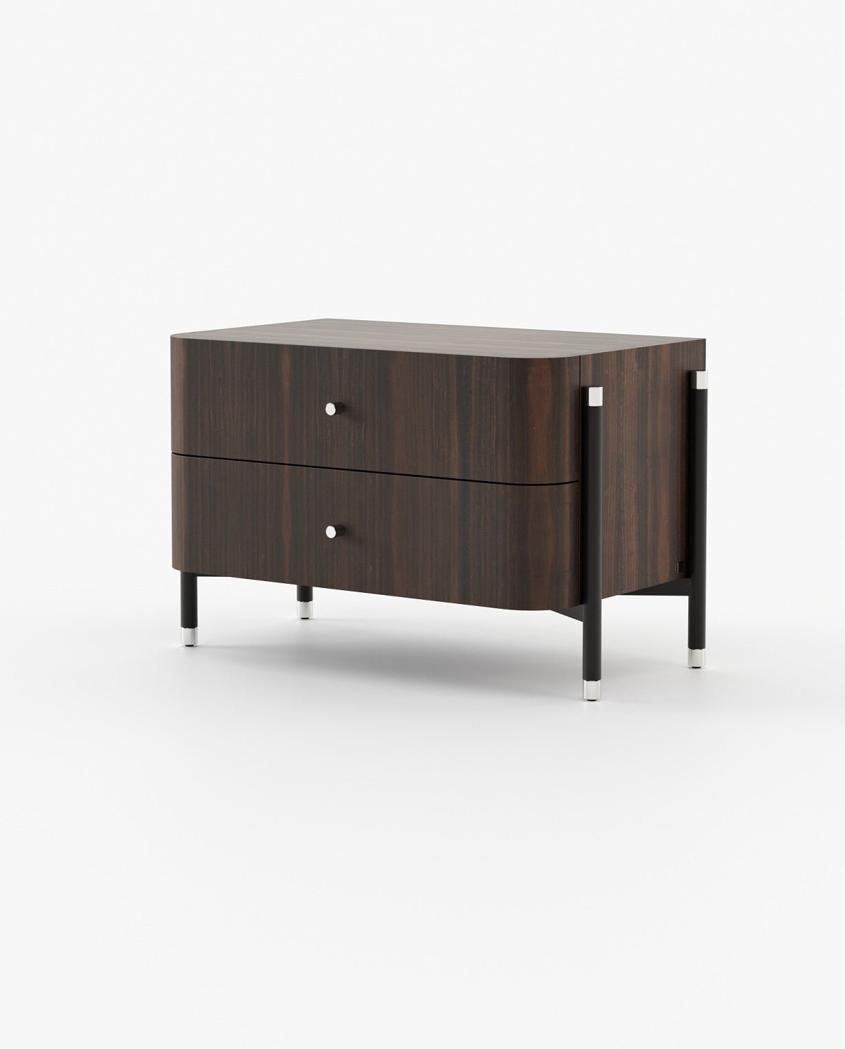 Laskasas ROSIE Bedside Cabinet & Table Smoked Eucalyptus Veneer Matte - Araco Interiors