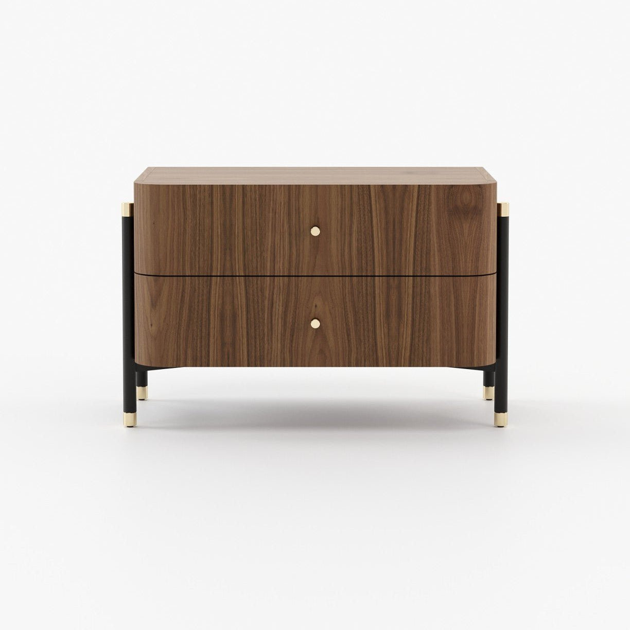 Laskasas ROSIE Bedside Cabinet & Table Walnut Veneer Matte - Araco Interiors