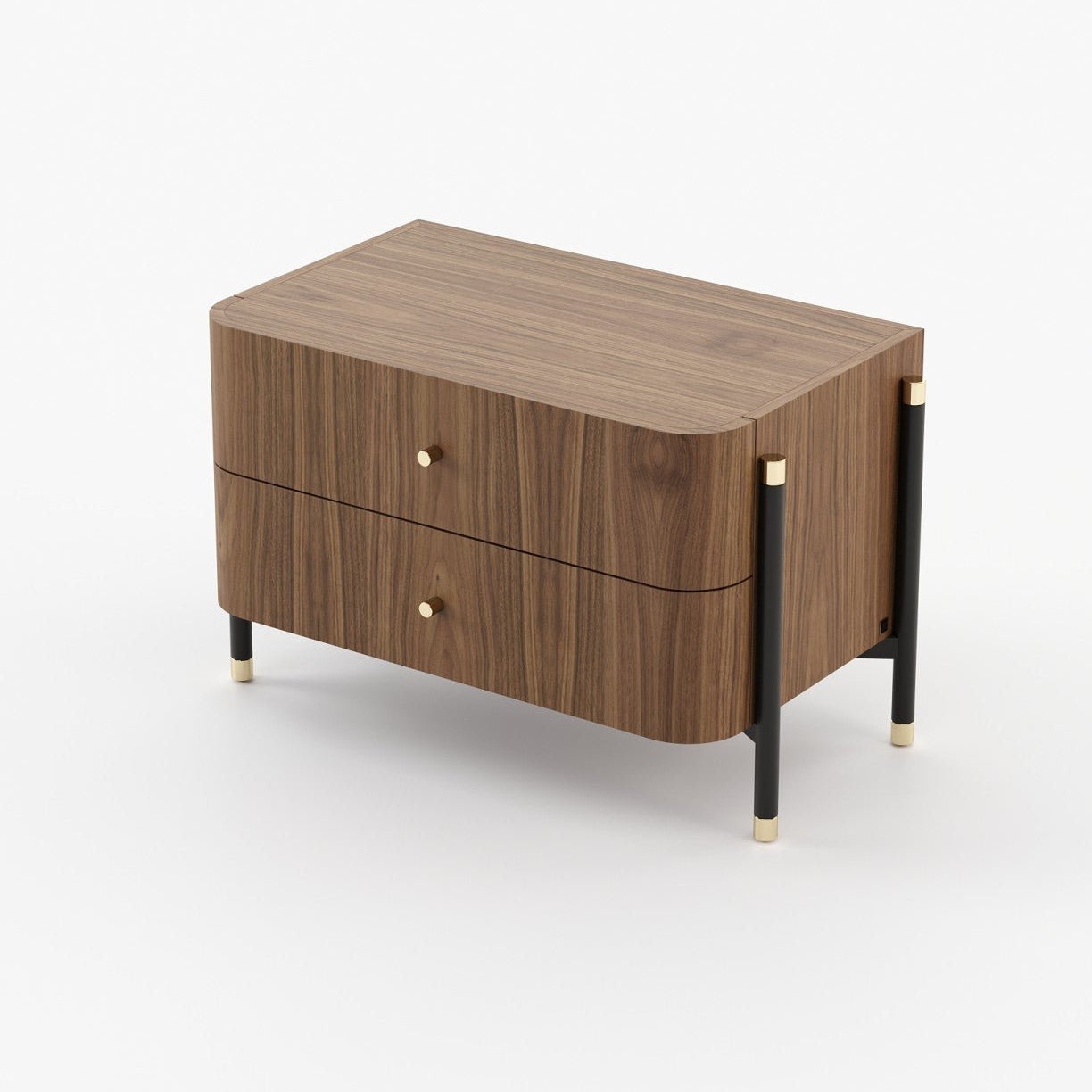 Laskasas ROSIE Bedside Cabinet & Table Walnut Veneer Matte - Araco Interiors