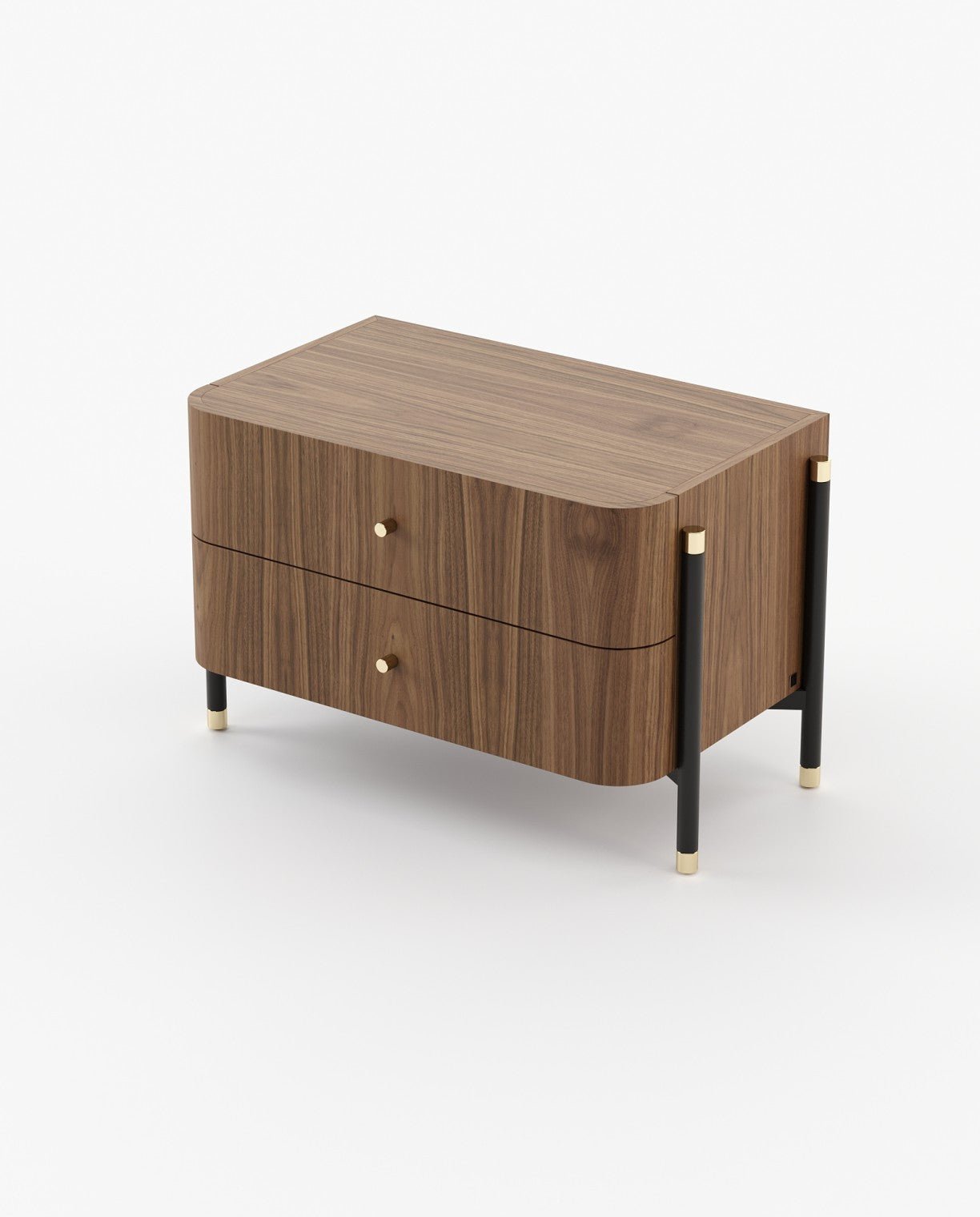 Laskasas ROSIE Bedside Cabinet & Table Walnut Veneer Matte - Araco Interiors