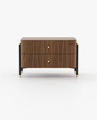 Laskasas ROSIE Bedside Cabinet & Table Walnut Veneer Matte - Araco Interiors