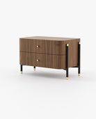 Laskasas ROSIE Bedside Cabinet & Table Walnut Veneer Matte - Araco Interiors
