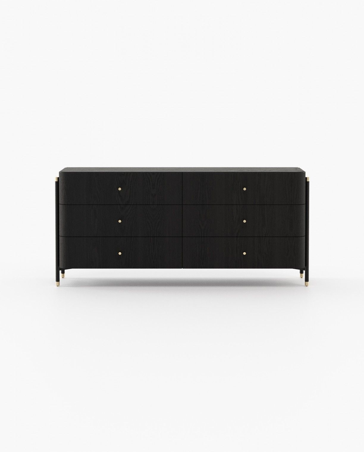 Laskasas ROSIE Set of 6 Chest of Drawers Black Ash Veneer Matte - Araco Interiors