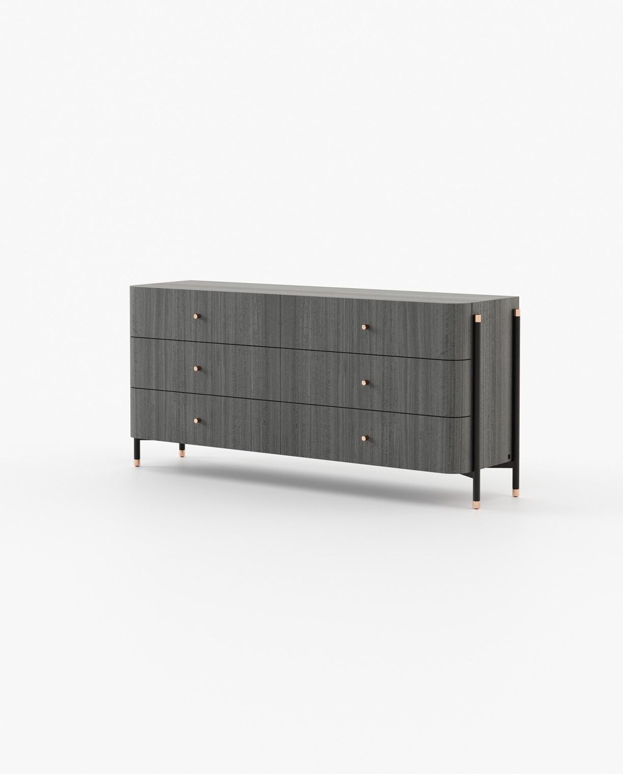Laskasas ROSIE Set of 6 Chest of Drawers Grey Eucalyptus Veneer Matte - Araco Interiors