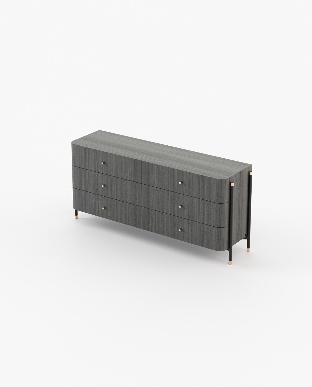 Laskasas ROSIE Set of 6 Chest of Drawers Grey Eucalyptus Veneer Matte - Araco Interiors
