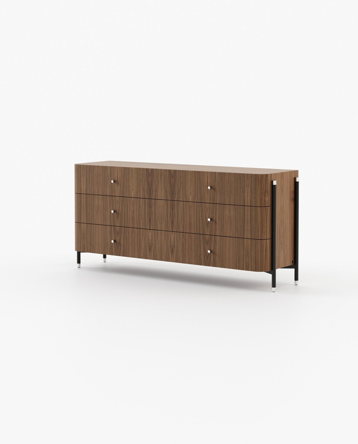 Laskasas ROSIE Set of 6 Chest of Drawers Walnut Veneer Matte - Araco Interiors